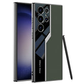 Samsung S23 Ultra Shockproof Leather Back Cover With Camera Protection-Green